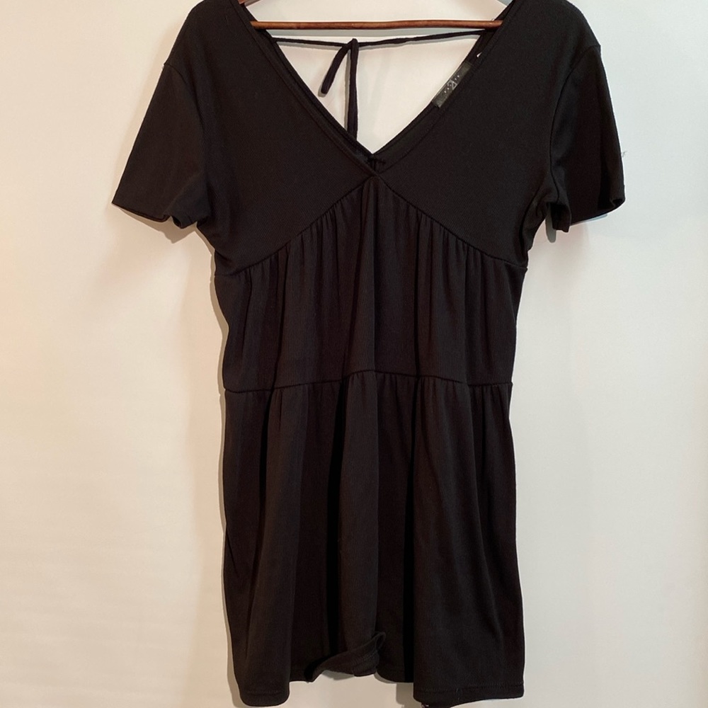 Saints 21 - Black Babydoll top. Size M